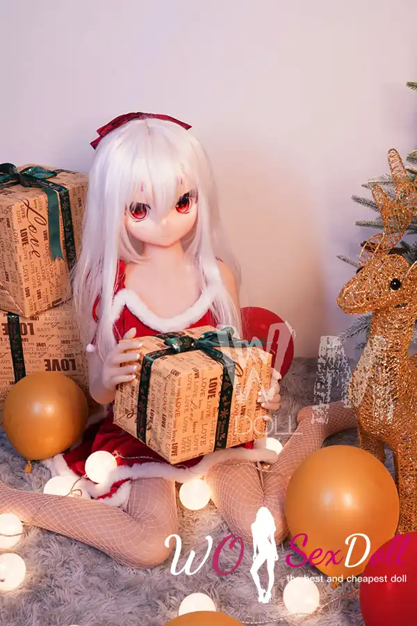 146cm 4ft7 TPE Anime Cute Santa Girl Sliver Hair Sex Doll #Y002 Head