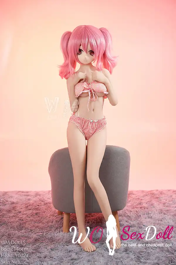 146cm 4ft7 TPE Anime Small Chest Pigtails Loli Bikini Sex Doll #Y003 Head