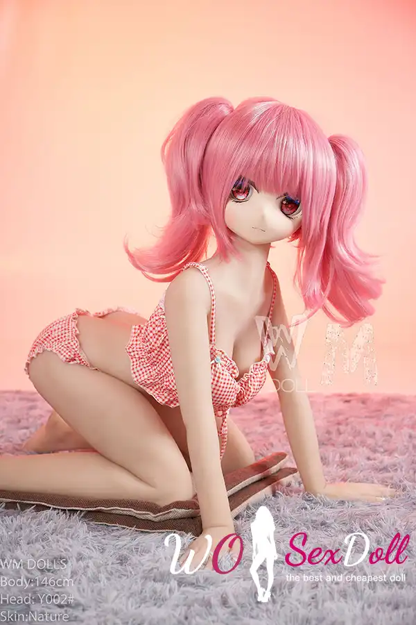 146cm 4ft7 TPE Anime Small Chest Pigtails Loli Bikini Sex Doll #Y003 Head