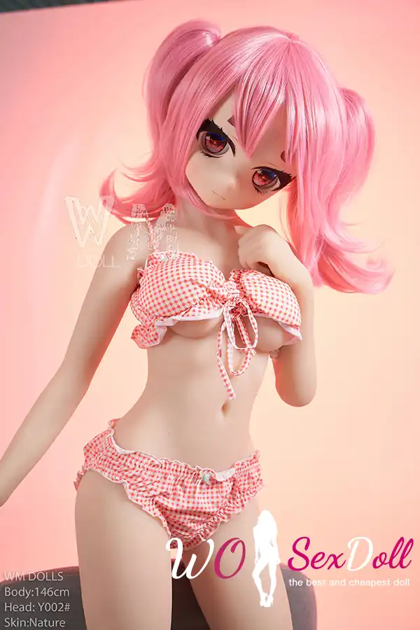 146cm 4ft7 TPE Anime Small Chest Pigtails Loli Bikini Sex Doll #Y003 Head