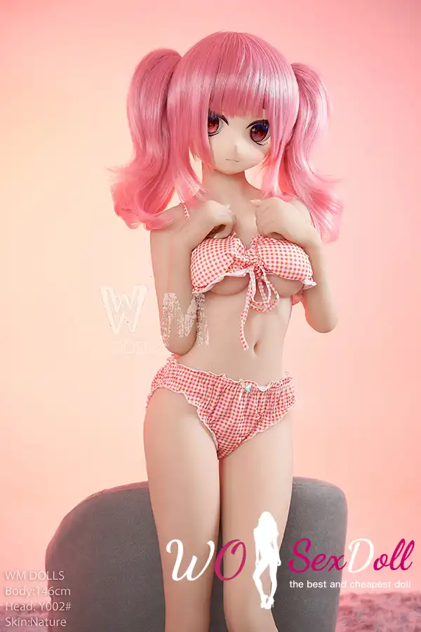 146cm 4ft7 TPE Anime Small Chest Pigtails Loli Bikini Sex Doll #Y003 Head