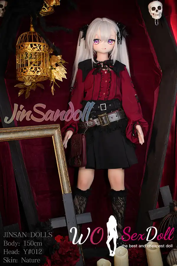 150cm 4ft9 TPE Anime Gothic Vampire Lolita Ashen Hair Sex Doll #Y012 Head