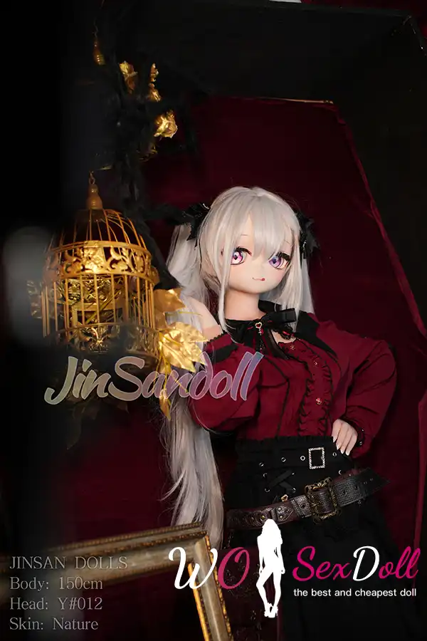 150cm 4ft9 TPE Anime Gothic Vampire Lolita Ashen Hair Sex Doll #Y012 Head
