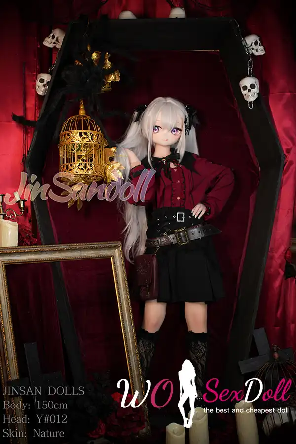 150cm 4ft9 TPE Anime Gothic Vampire Lolita Ashen Hair Sex Doll #Y012 Head