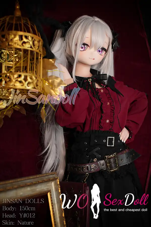 150cm 4ft9 TPE Anime Gothic Vampire Lolita Ashen Hair Sex Doll #Y012 Head