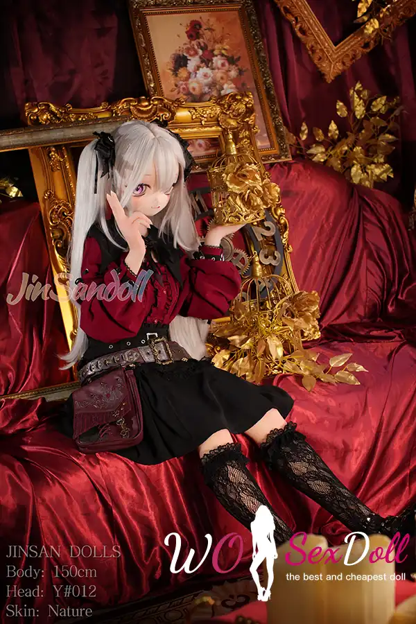 150cm 4ft9 TPE Anime Gothic Vampire Lolita Ashen Hair Sex Doll #Y012 Head