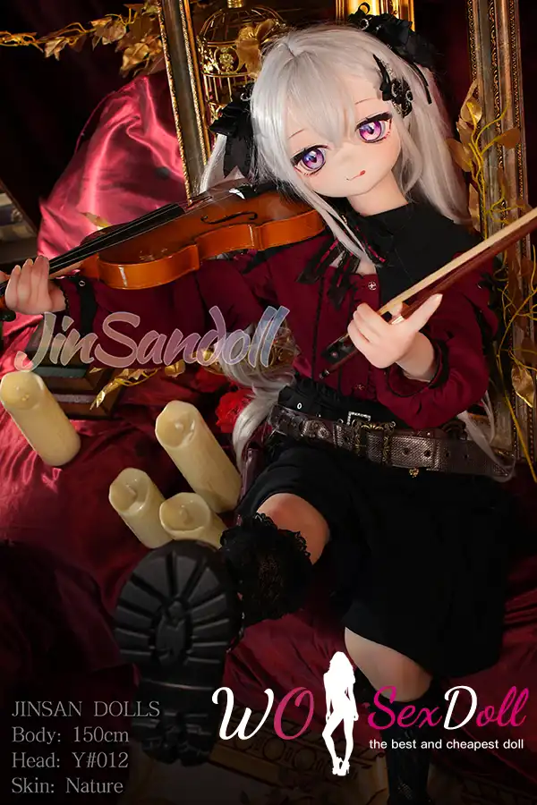 150cm 4ft9 TPE Anime Gothic Vampire Lolita Ashen Hair Sex Doll #Y012 Head