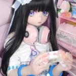 150cm 4ft9 TPE Anime Purple Eyes Slender Body Raven Hair #Y011 Head