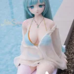 157cm 5ft2 Silicone Amine Voluptuous Figure Mint Hair Sex Doll #Y015 Head