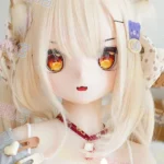 159cm 5ft2 TPE Anime Cat girl Light Blonde Hair Slim Sex Doll #Y007 Head