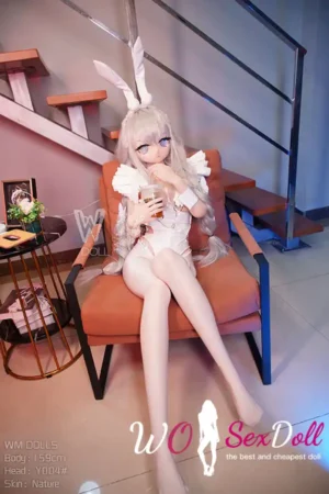 159cm 5ft2 TPE Anime Rabbit Ears White Hair Elf Bunny Sex Doll #Y004 Head