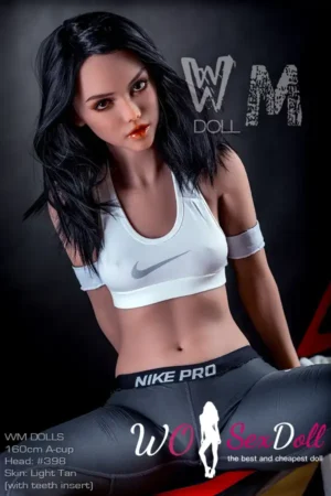 160cm 5ft2 TPE Athletic Girl A Cup Chest Toned Body Black Sex Doll #398 Head