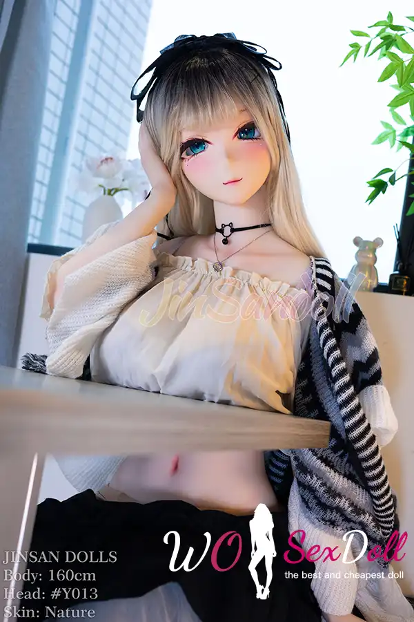 160cm 5ft3 TPE Anime Plump Boobs Thick Hips Golden Sex Doll #Y013 Head