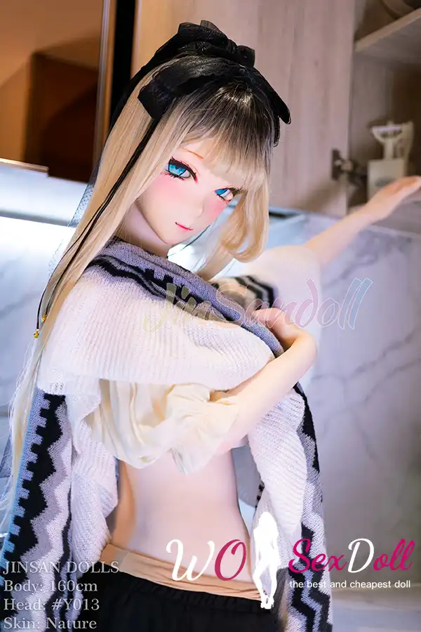 160cm 5ft3 TPE Anime Plump Boobs Thick Hips Golden Sex Doll #Y013 Head
