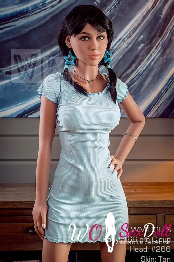 166cm 5ft5 TPE C Cup Bust Slender Black Hair Sex Doll #266 Head