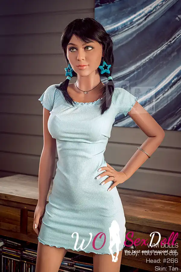 166cm 5ft5 TPE C Cup Bust Slender Black Hair Sex Doll #266 Head