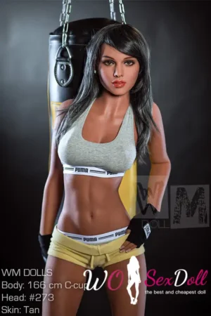 166cm 5ft5 TPE Sport Girl Athletic Body Raven Hair Sex Doll#273 Head