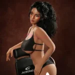 159cm 4ft9 Silicone Full Figure Dark Skin Raven Hair Sex Doll #SG5 Head in Stock (US Only)