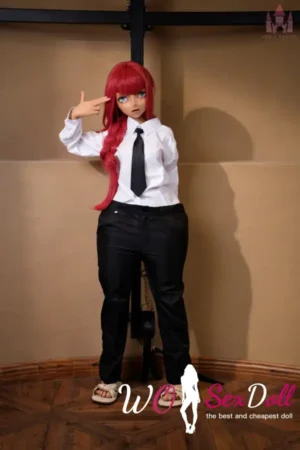 135cm 4ft4 Silicone A Cup Big Butt Amine Sex Doll #S35 Head