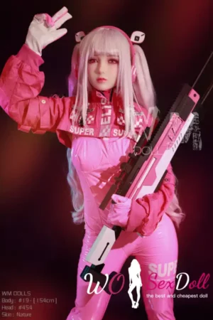 154cm 5ft1 TPE Anime Small Chest Silver Hair Sex Doll #454 Head