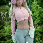 159cm 5ft3 TPE C Cup Blonde Winter Sport Girl Sex Doll #398 Head