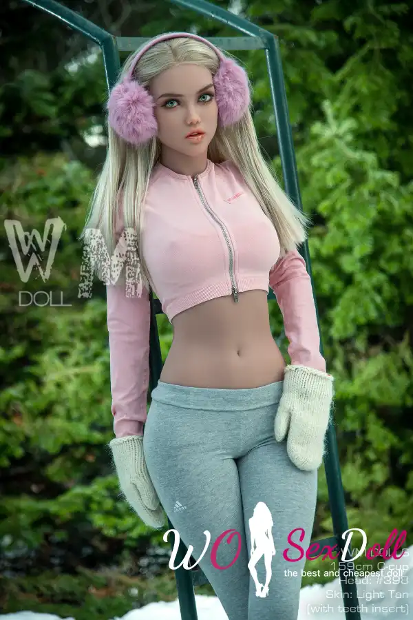 159cm 5ft3 TPE C Cup Blonde Winter Sport Girl Sex Doll #398 Head