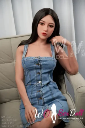 160cm 5ft2 TPE B Cup Toned Figure Black Hair Sex Doll #459 Head