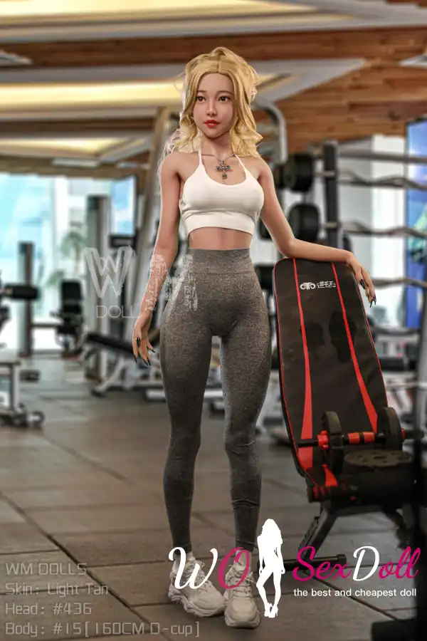 160cm 5ft2 TPE Full Chest Toned Body Golden Hair Sex Doll #436 Head