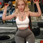 160cm 5ft2 TPE Full Chest Toned Body Golden Hair Sex Doll #436 Head