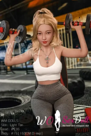 160cm 5ft2 TPE Full Chest Toned Body Golden Hair Sex Doll #436 Head