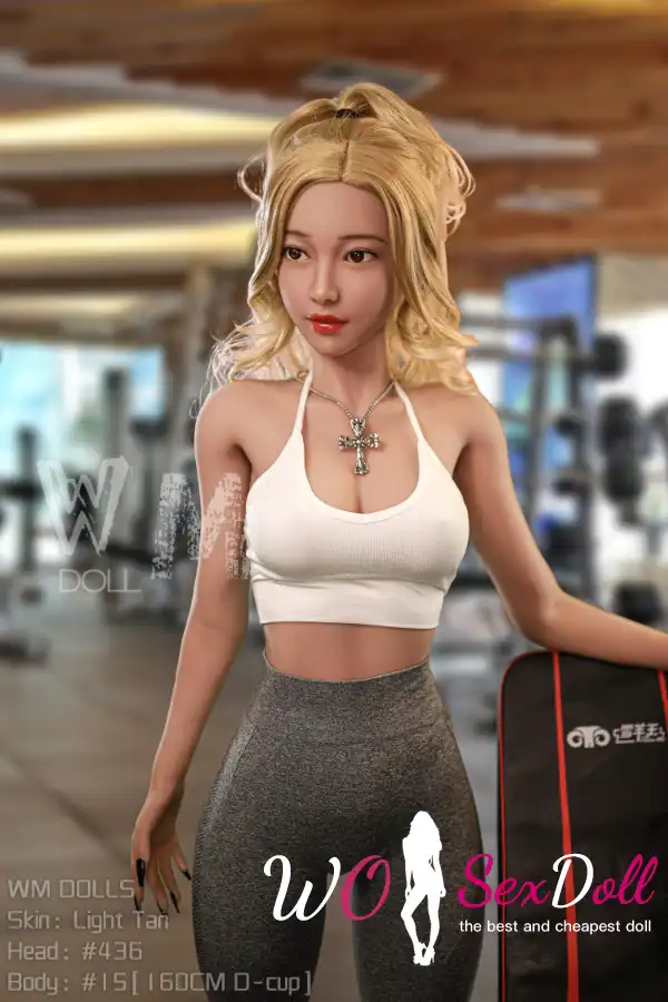 160cm 5ft2 TPE Full Chest Toned Body Golden Hair Sex Doll #436 Head