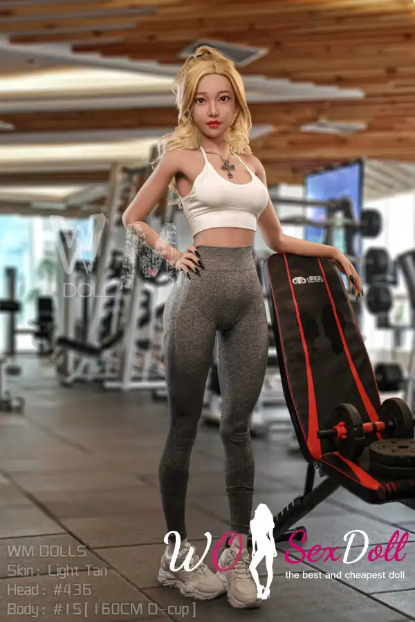 160cm 5ft2 TPE Full Chest Toned Body Golden Hair Sex Doll #436 Head