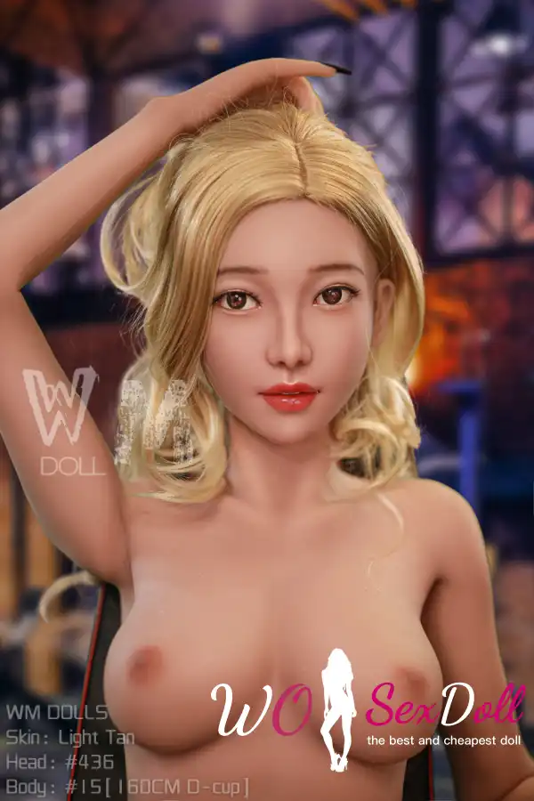 160cm 5ft2 TPE Full Chest Toned Body Golden Hair Sex Doll #436 Head