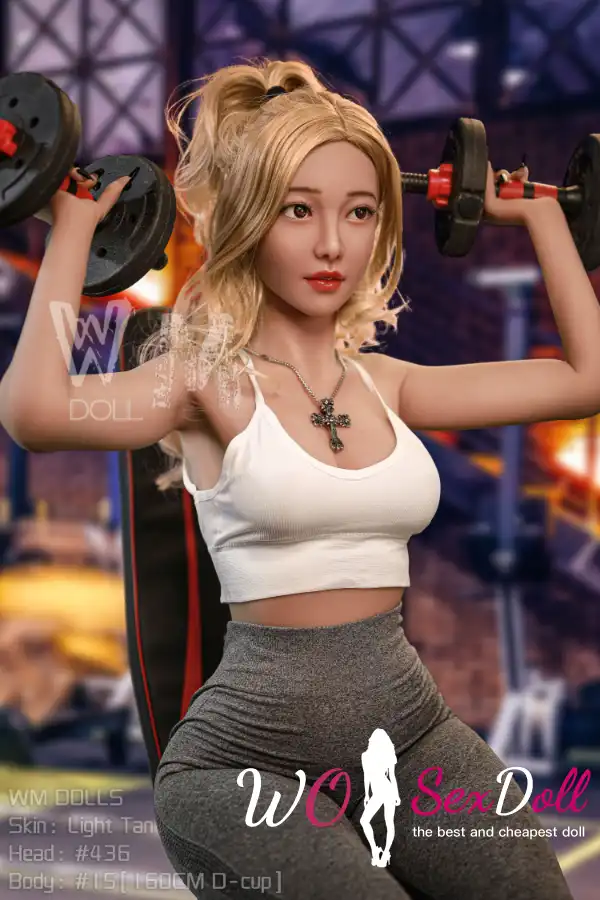 160cm 5ft2 TPE Full Chest Toned Body Golden Hair Sex Doll #436 Head