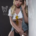160cm 5ft3 TPE A Cup Lean Body Blonde Hair Sex Doll #400 Head