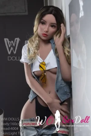160cm 5ft3 TPE A Cup Lean Body Blonde Hair Sex Doll #400 Head