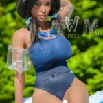 162cm 5ft3 TPE Busty Round Butt Black Hair Sex Doll #421 Head