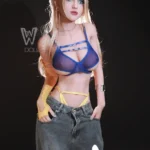 164cm 5ft4 TPE D Cup Blue Eyes Shapely Blonde Hair Sex Doll #15 Head