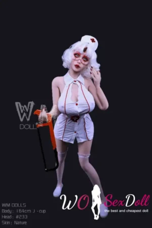 164cm 5ft4 TPE J Cup Curvaceous Silver Hair Sex Doll #233 Head