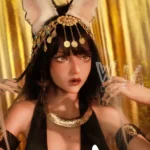 166cm 5ft5 TPE Cleopatra C Cup Plump Figure Black Hair Sex Doll #432 Head