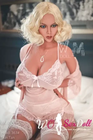 169cm 5ft5 TPE Heavy Chest Large Hips Golden Hair Sex Doll #360 Head
