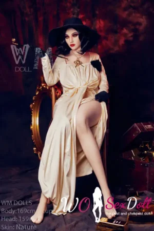 169cm 5ft6 TPE Chubby Chest Big Hips Black Hair Sex Doll #159 Head