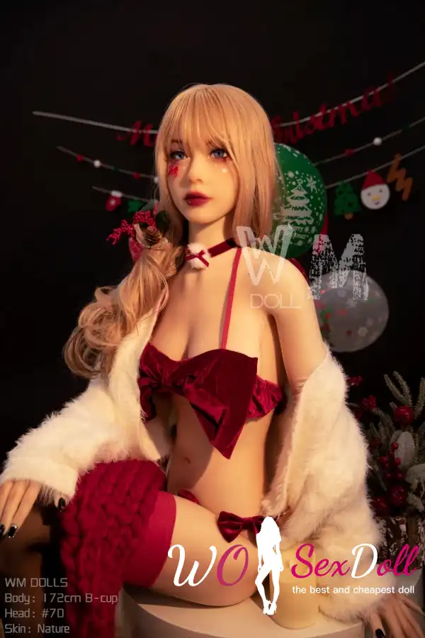 172cm 5ft6 TPE Santa Girl B Cup Blonde Hair Sex Doll #70 Head 16