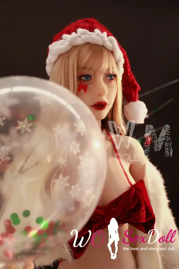 172cm 5ft6 TPE Santa Girl B Cup Blonde Hair Sex Doll #70 Head 2