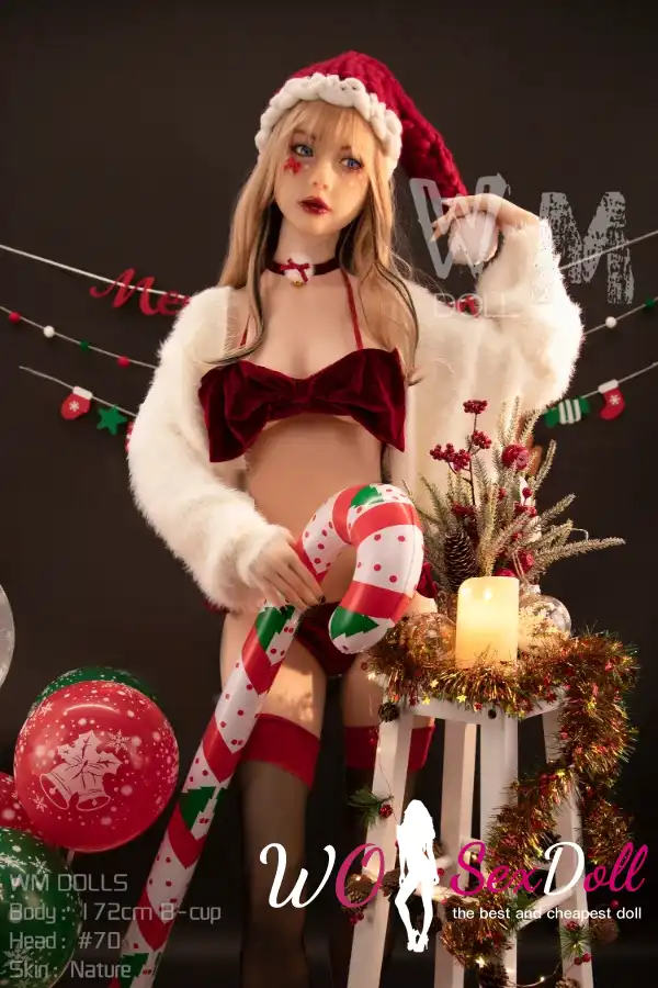 172cm 5ft6 TPE Santa Girl B Cup Blonde Hair Sex Doll #70 Head 5
