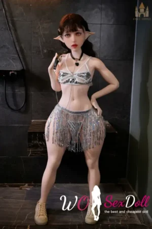 148cm 4ft8 Silicone B Cup Femboy Black Hair Elf Sex Doll #DC65 Head 1