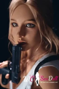 150cm 4ft9 Silicone F Cup Wide Hips Blonde Sex Doll #AB27(ROS) Head 6